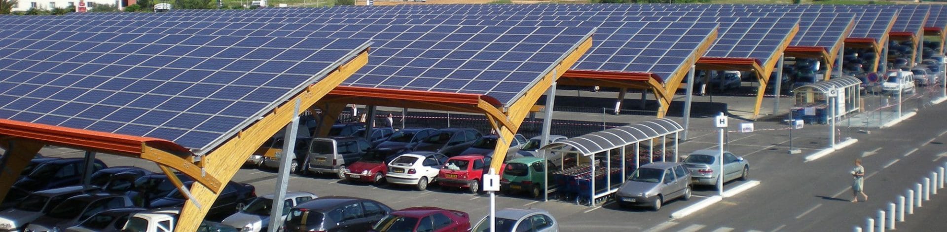 Photovoltaic station on parking shades